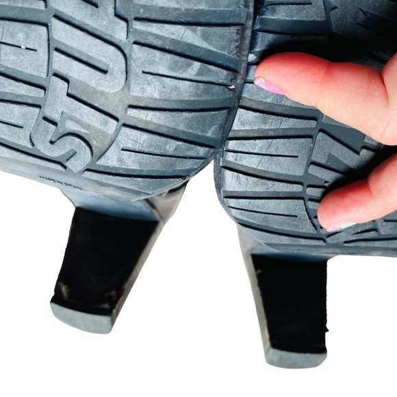 Stuart Weitzman Black Leather Woven Western Tall Boots - Picture 14 of 14